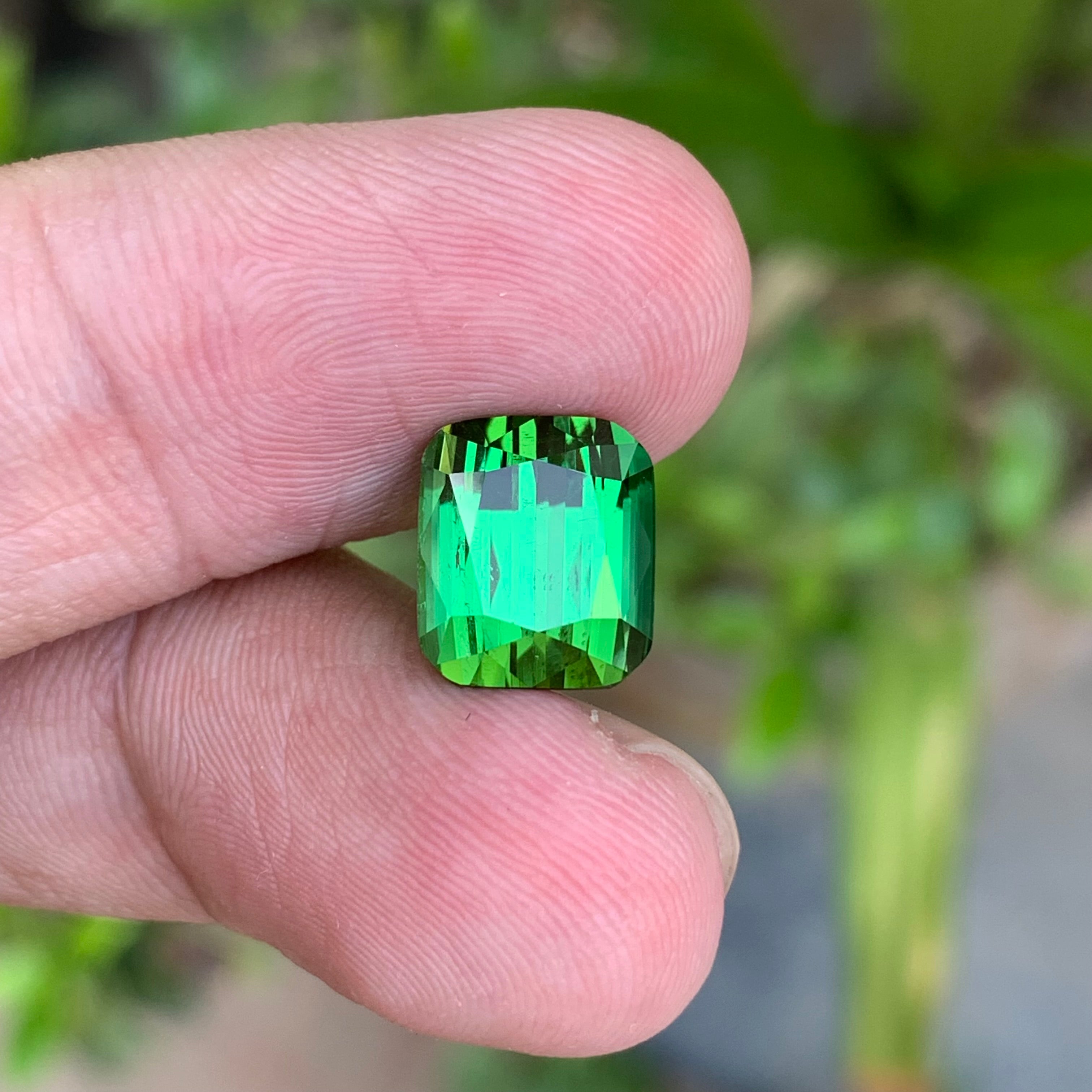 5.30 Carats Cushion Cut Green Tourmaline - Natural Loose Gemstone From Afghanistan