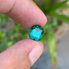 2.65 Carats Natural Blue Tourmaline Cushion Cut- Loose Afghan Gemstone For Jewelry