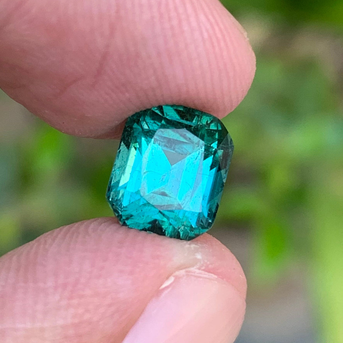 2.65 Carats Natural Blue Tourmaline Cushion Cut- Loose Afghan Gemstone For Jewelry