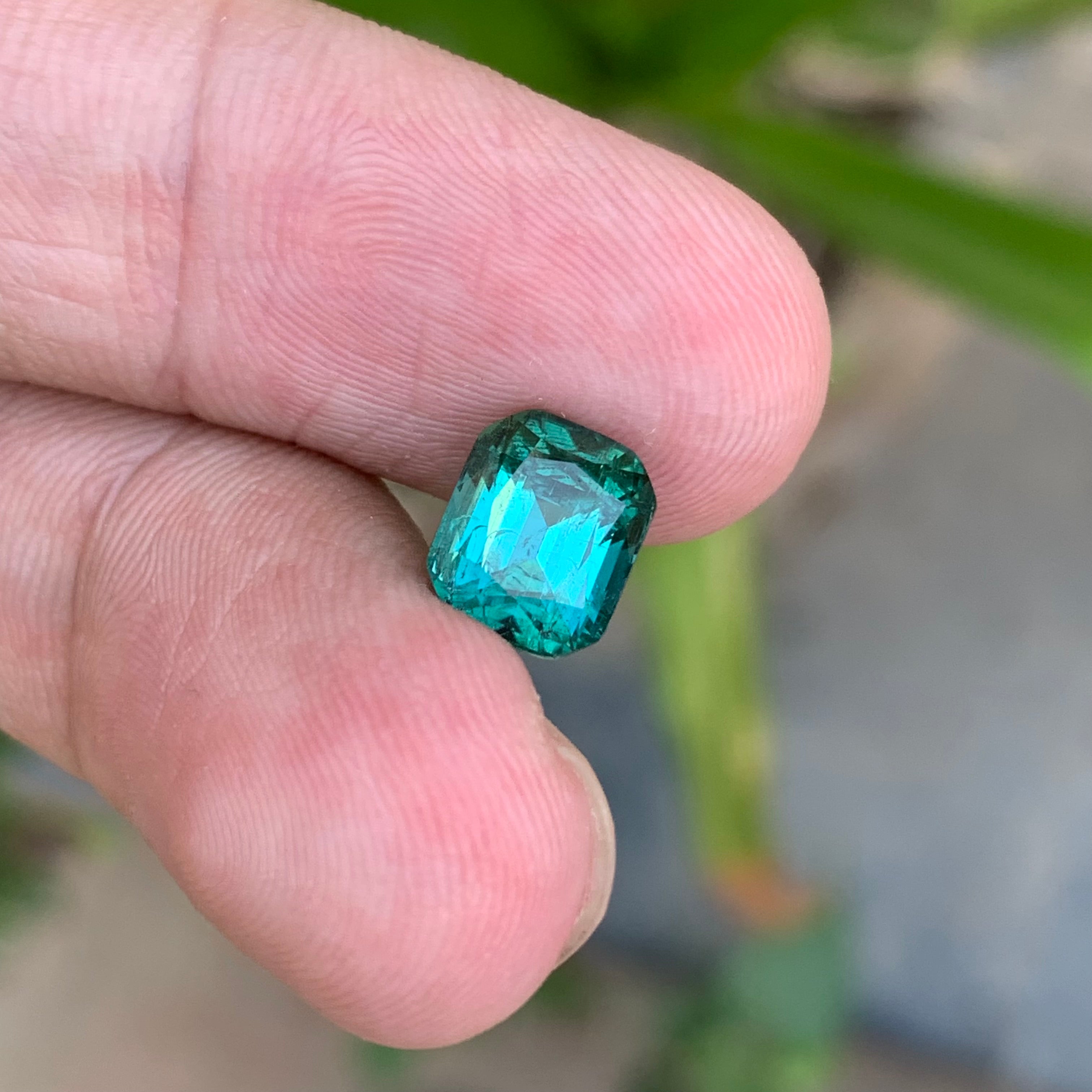 2.65 Carats Natural Blue Tourmaline Cushion Cut- Loose Afghan Gemstone For Jewelry
