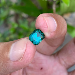 2.65 Carats Natural Blue Tourmaline Cushion Cut- Loose Afghan Gemstone For Jewelry