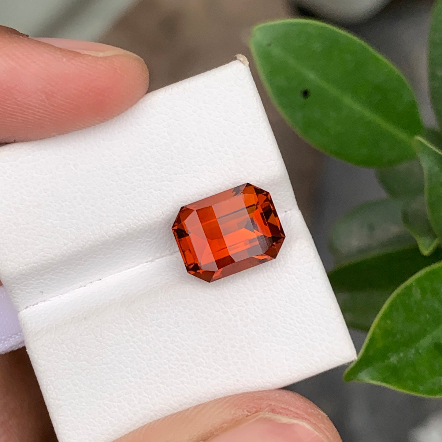 Dark Orange Pixel Cut Citrine