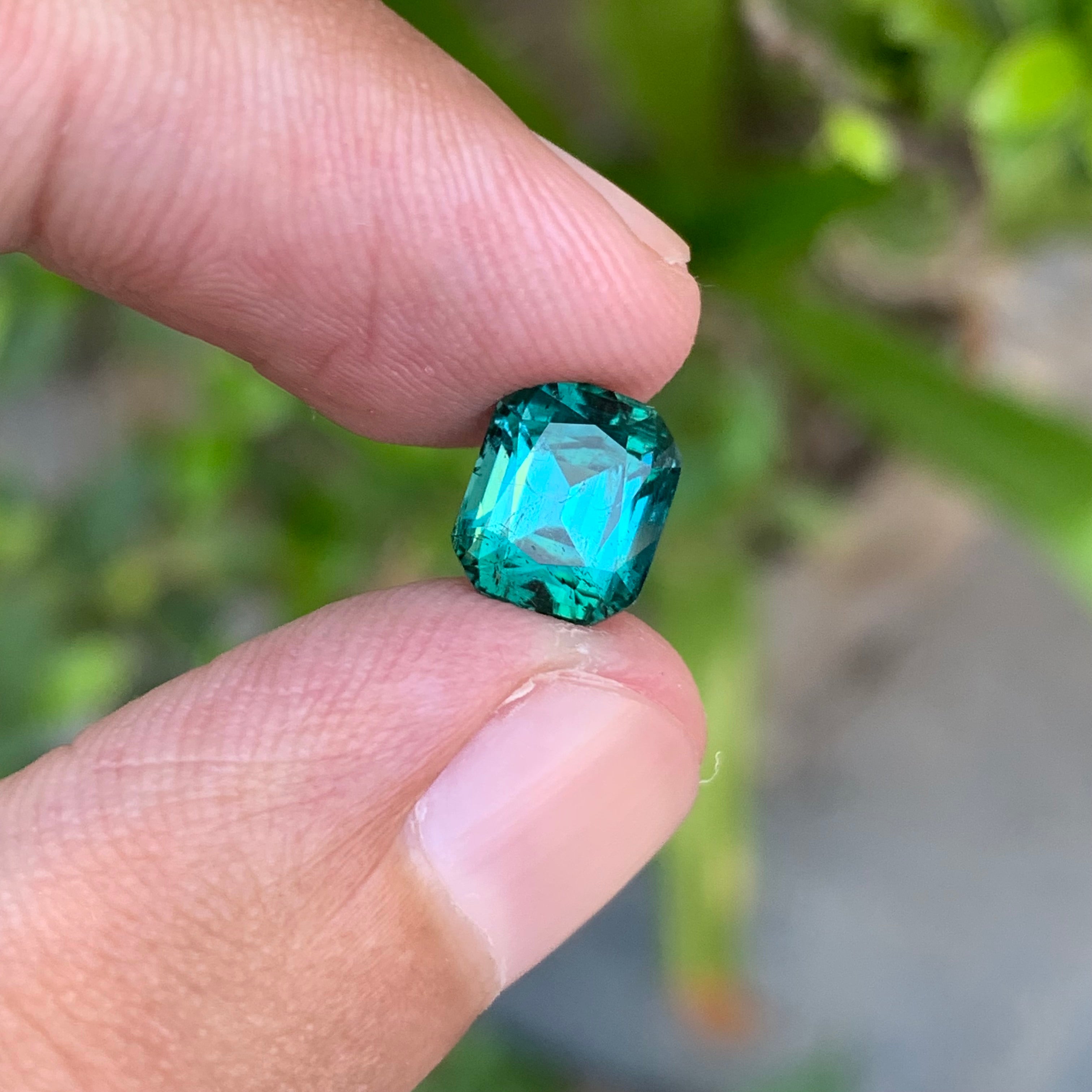 2.65 Carats Natural Blue Tourmaline Cushion Cut- Loose Afghan Gemstone For Jewelry