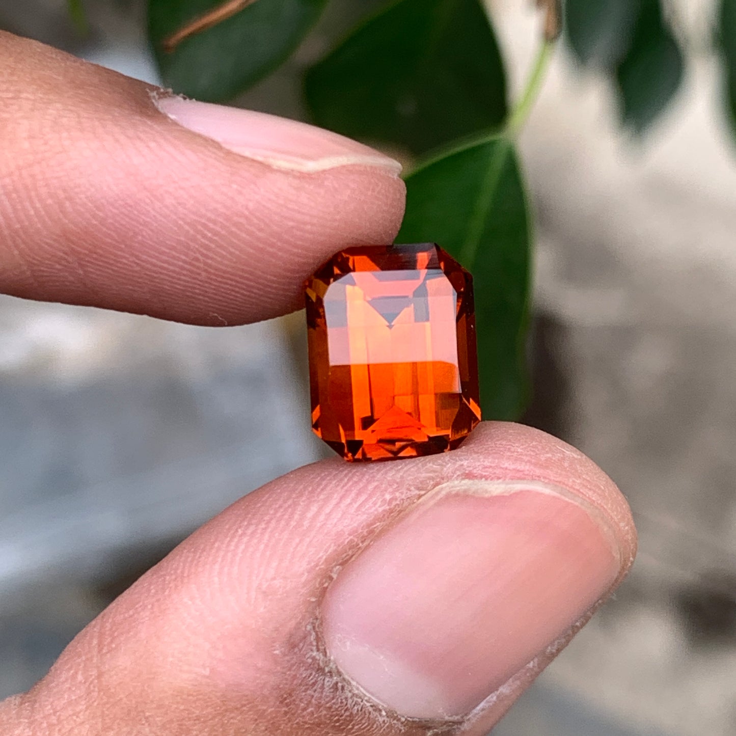 Dark Orange Pixel Cut Citrine