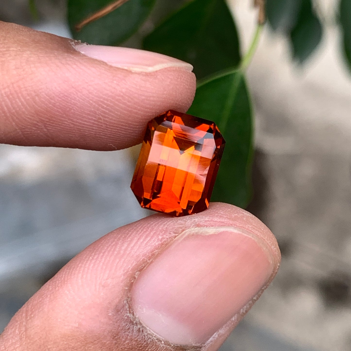 Dark Orange Pixel Cut Citrine
