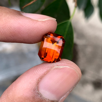 Dark Orange Pixel Cut Citrine