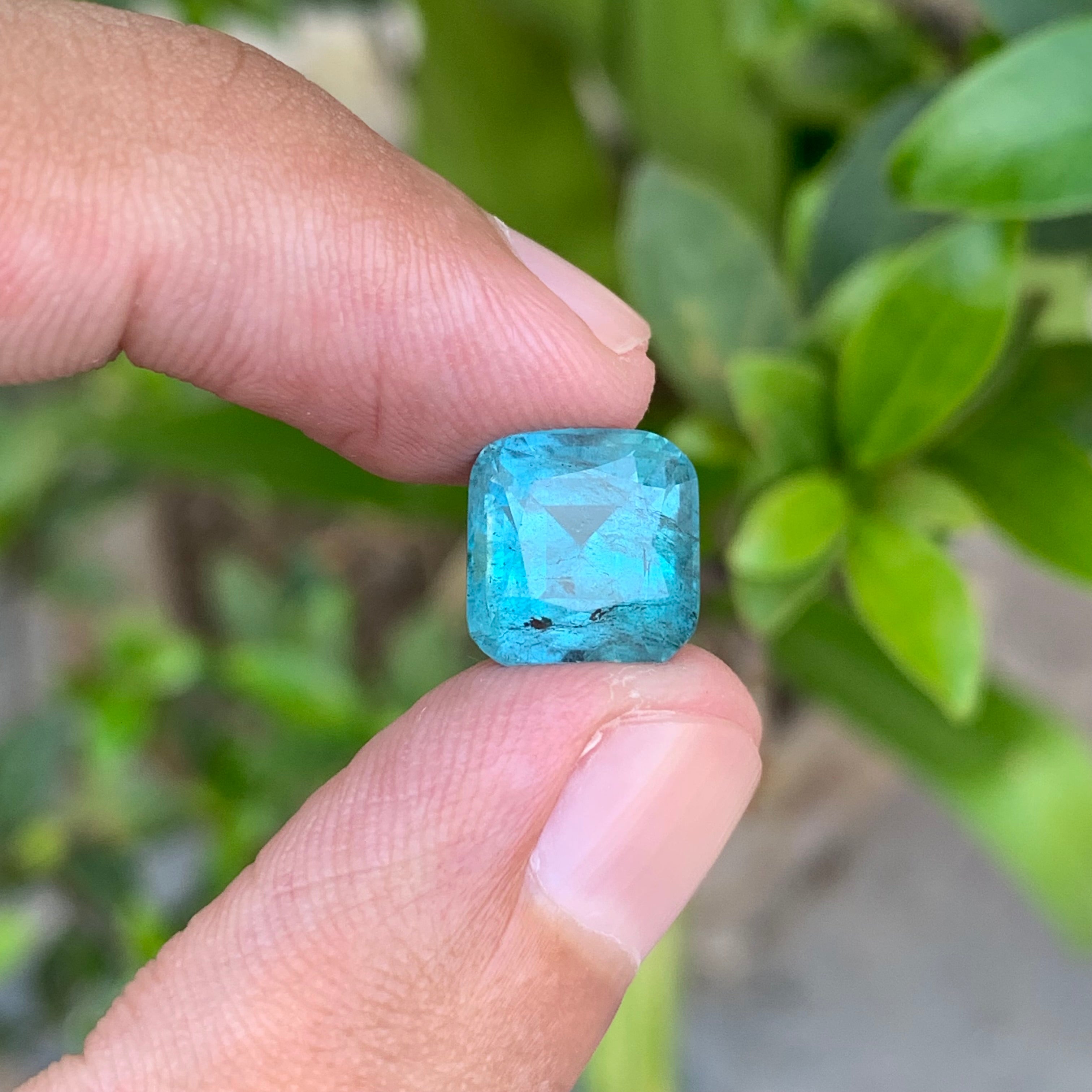 5.75 Carats Cushion Cut Natural Blue Tourmaline - Loose Afghan Gemstone For Jewelry