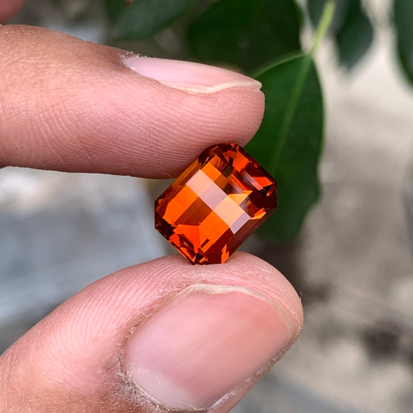 Dark Orange Pixel Cut Citrine