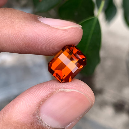 Dark Orange Pixel Cut Citrine