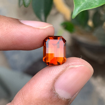 Dark Orange Pixel Cut Citrine