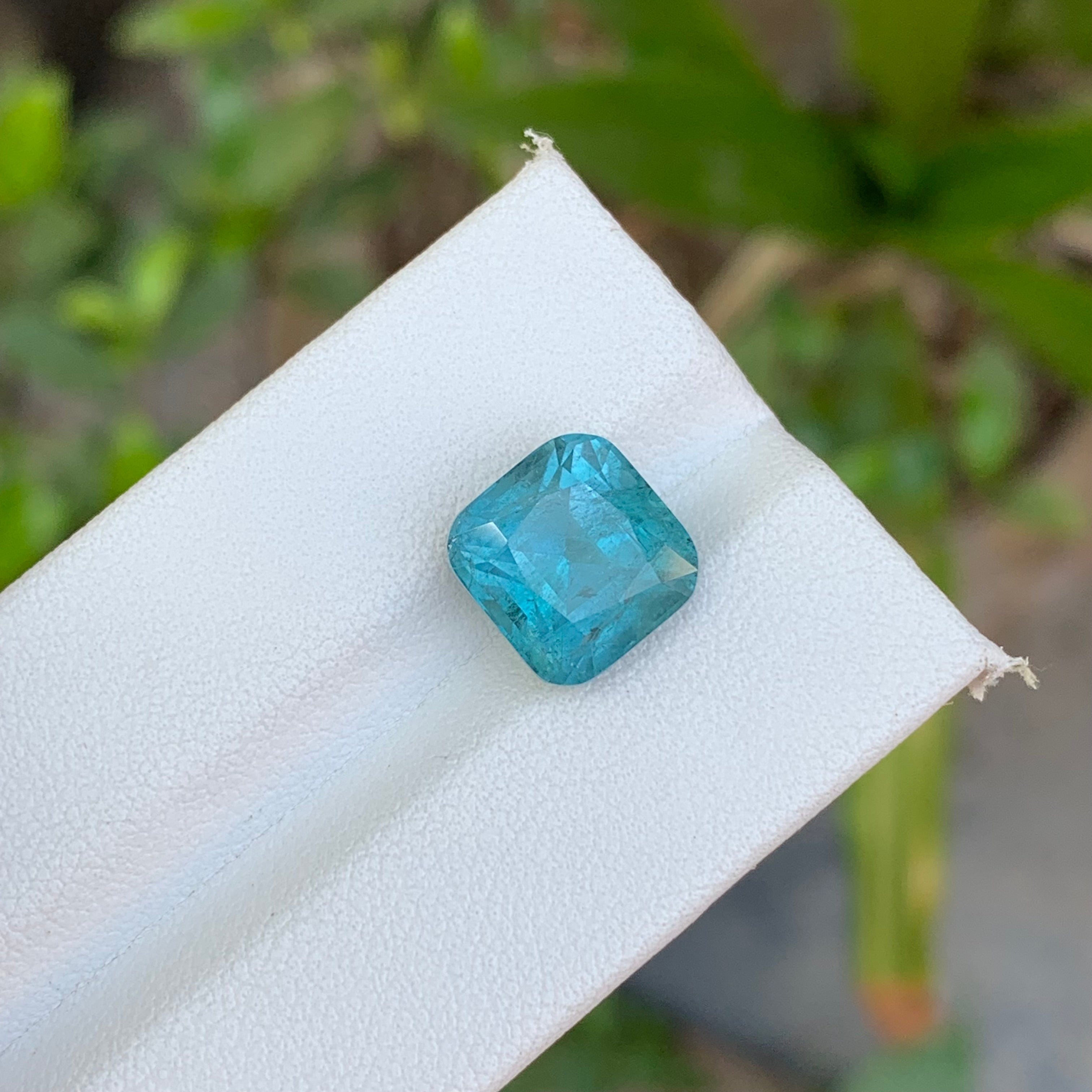 5.75 Carats Cushion Cut Natural Blue Tourmaline - Loose Afghan Gemstone For Jewelry