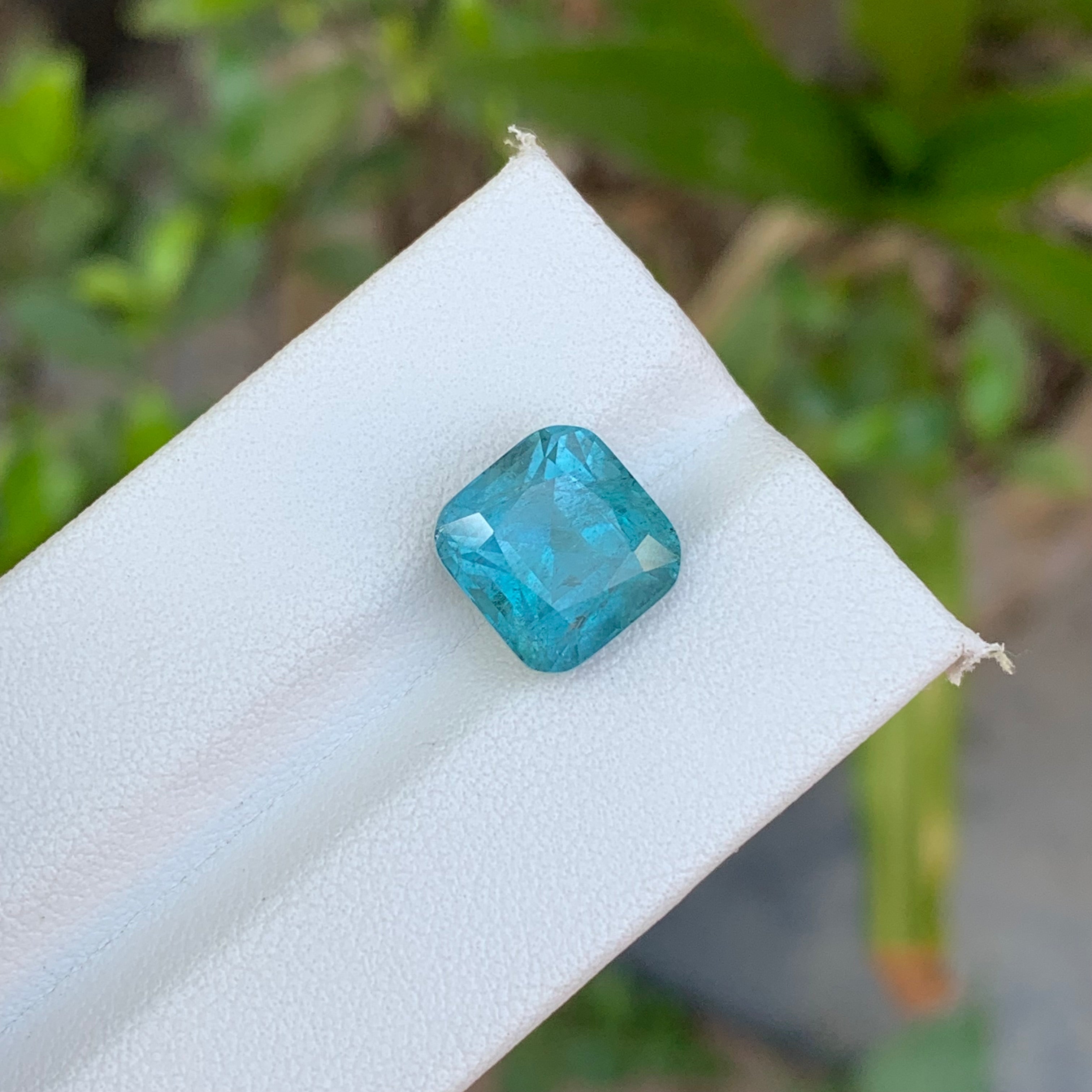 5.75 Carats Cushion Cut Natural Blue Tourmaline - Loose Afghan Gemstone For Jewelry