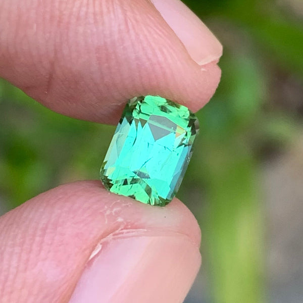 1.45 Carats Tourmaline Mint Green Cushion Cut Gemstone