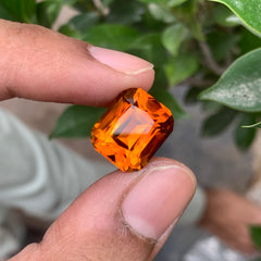 Mandarin Cushion Cut Citrine