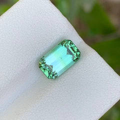 2.50 Carats Natural Seafoam Bicolor Tourmaline - Loose Emerald Cut Stone