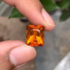 Mandarin Citrine Princess Cut