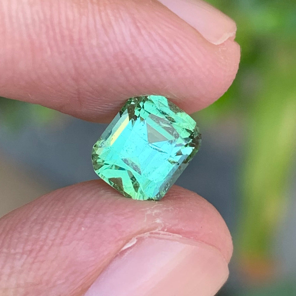 1.65 Carats Cushion Cut Mint Green Tourmaline - Natural Loose Gemstone For Jewelry Making