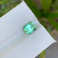 1.65 Carats Cushion Cut Mint Green Tourmaline - Natural Loose Gemstone For Jewelry Making