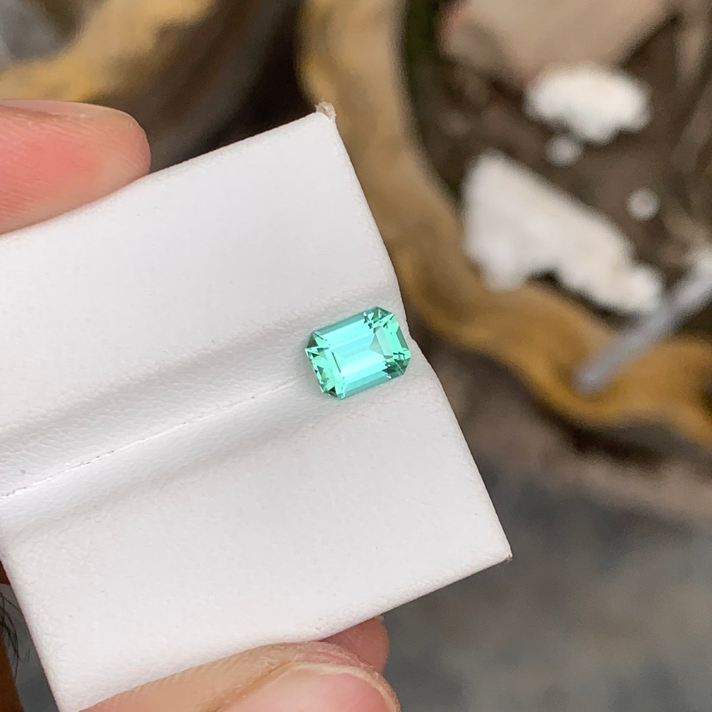 Emerald Cut Seafoam Tourmaline