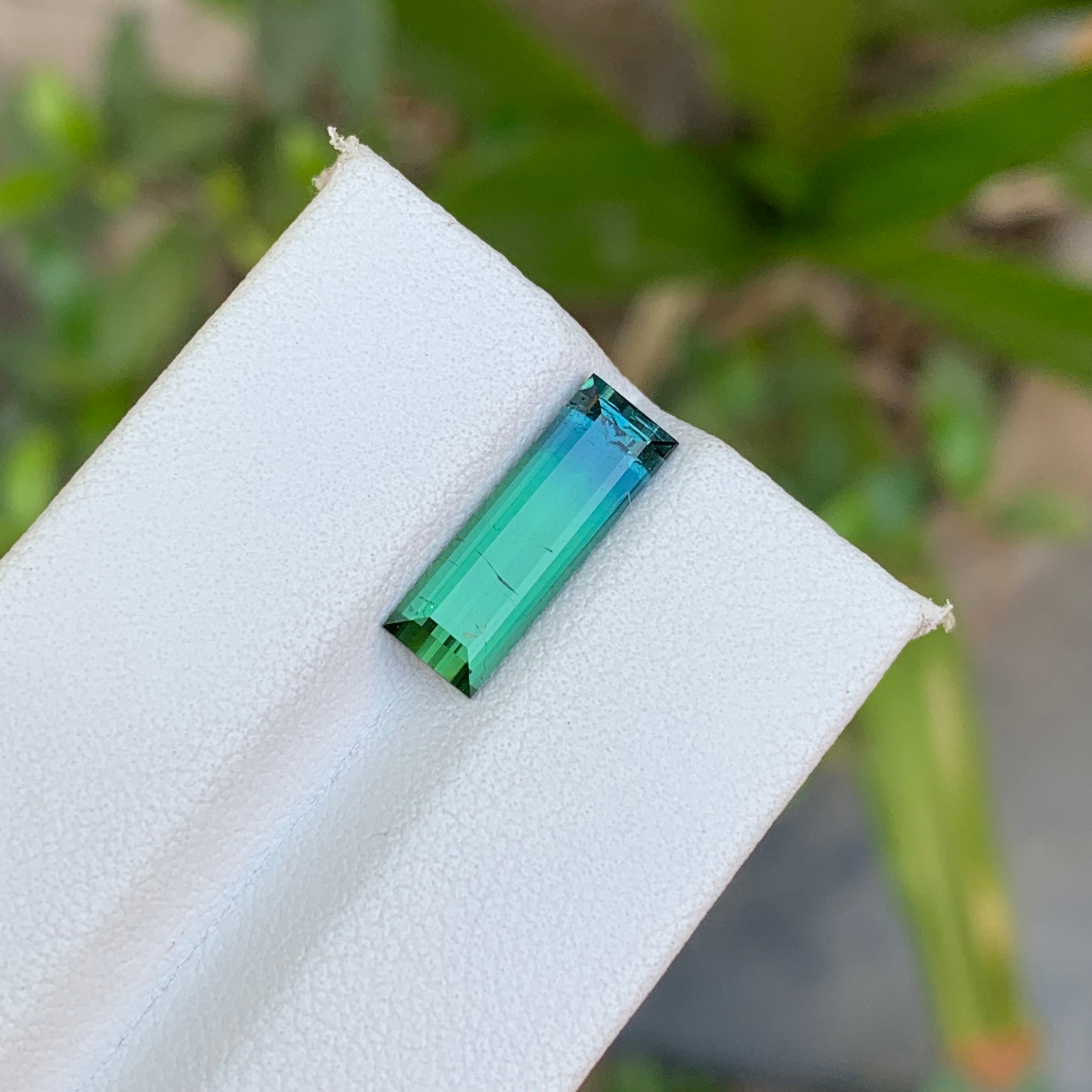 2.70 Carats Bicolor Tourmaline Baguette Cut - Natural Loose Gemstone