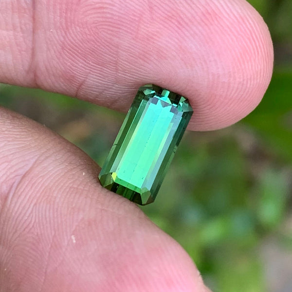 2.70 Carats Forest Green Tourmaline Stone Emerald Shape - Natura Loose Stone