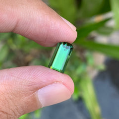 2.70 Carats Forest Green Tourmaline Stone Emerald Shape - Natura Loose Stone