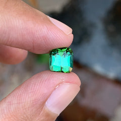 2.70 Carats Natural Lagoon Shade Green Tourmaline Cushion Shape Gemstone