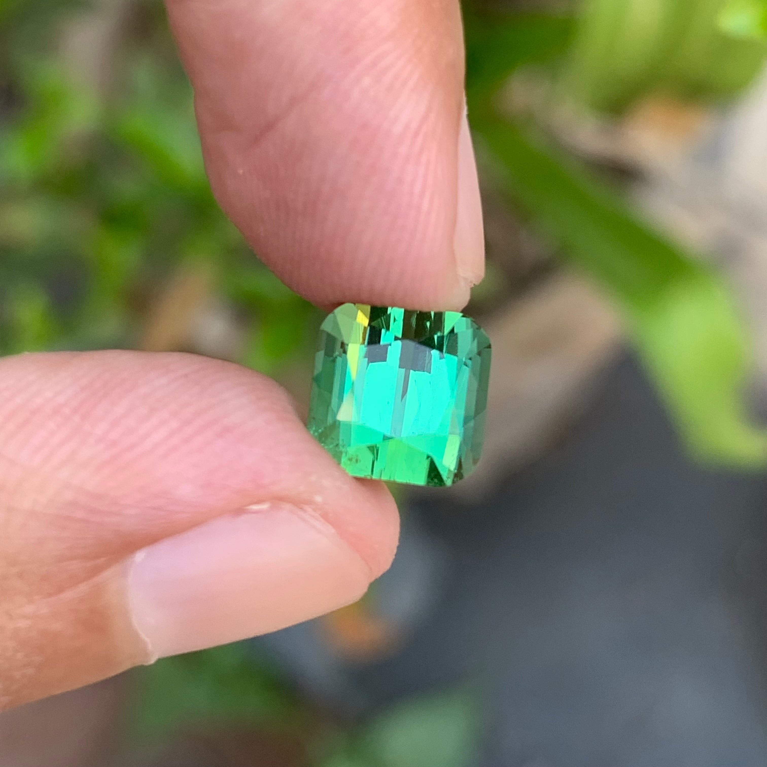 3.50 Carats Natural Bluish Green Tourmaline - Loose Afghan Gemstone For Jewelry