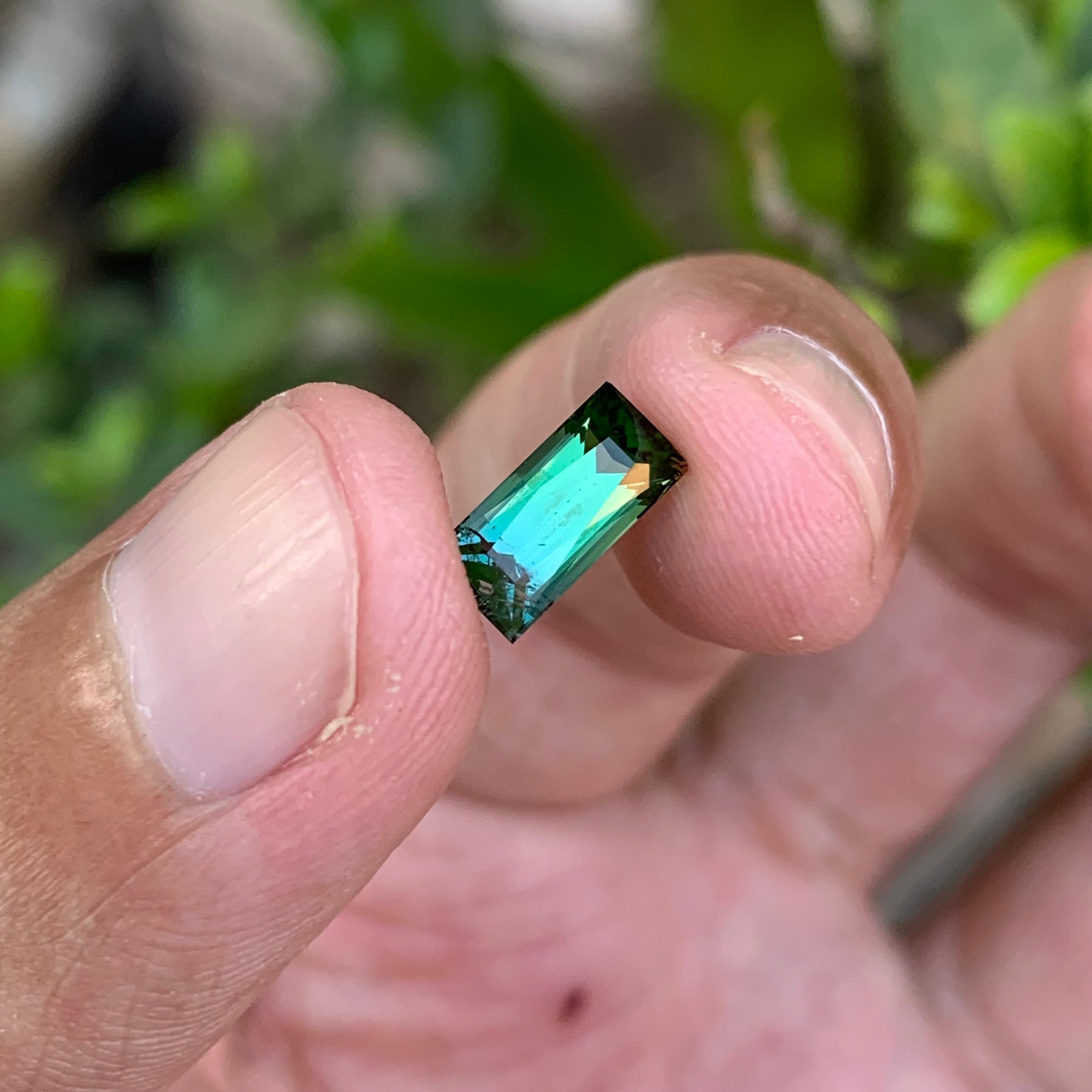 1.40 Carats Blue And Green Bicolor Tourmaline - Natural Loose Afghan Gemstone