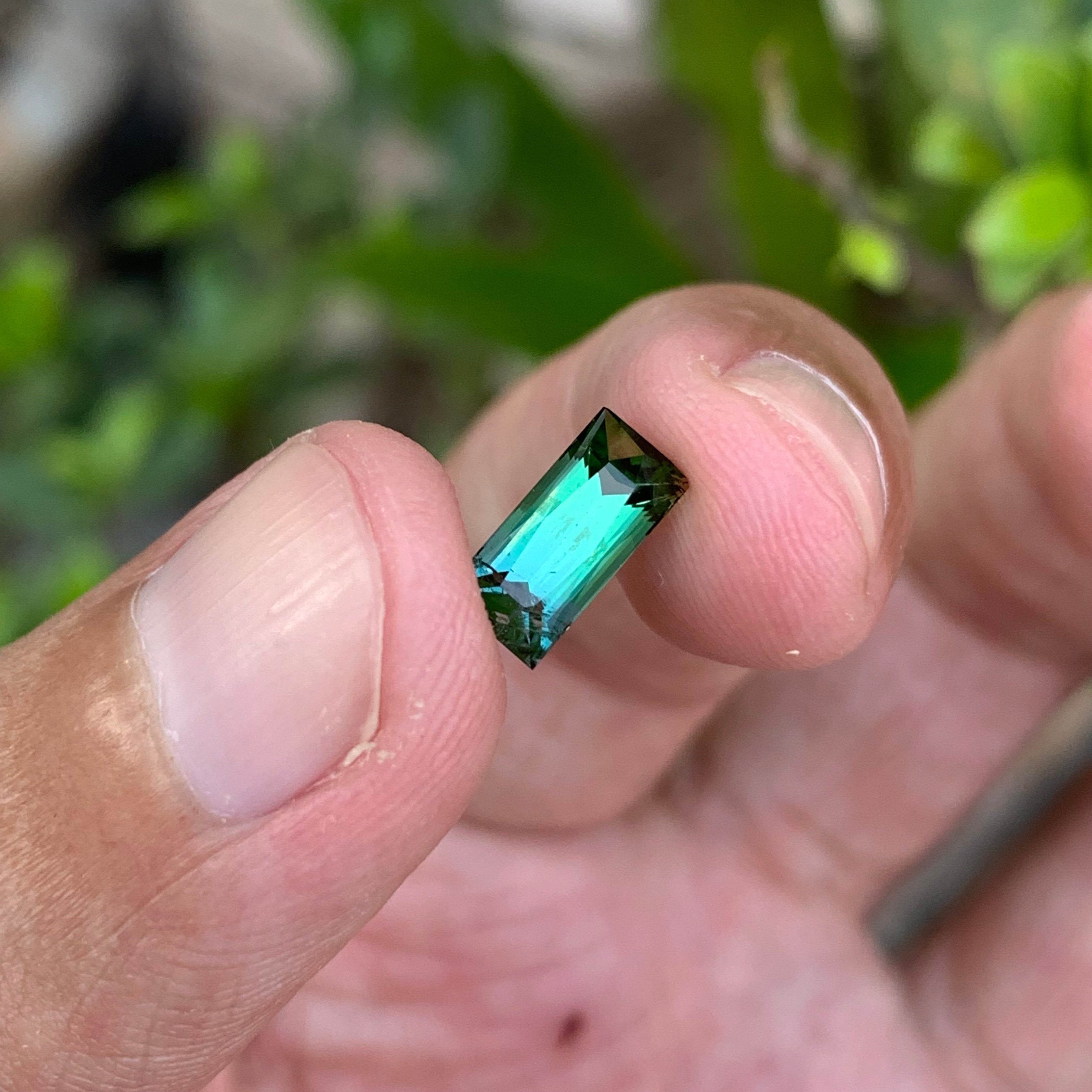 1.40 Carats Blue And Green Bicolor Tourmaline - Natural Loose Afghan Gemstone