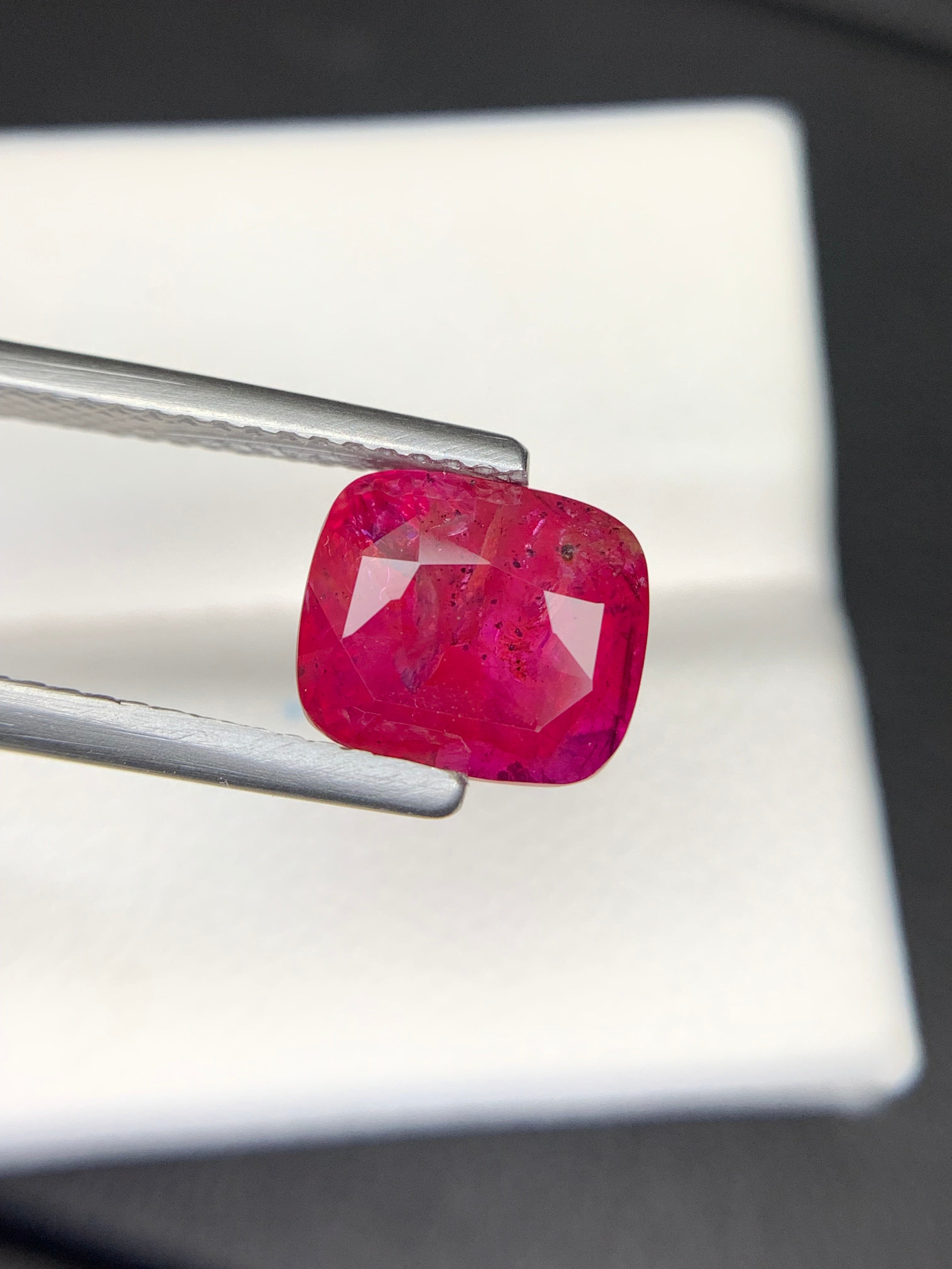 4.61 Carats Natural Cushion Shape Purplish Red Mozambique Ruby With Complete Certification