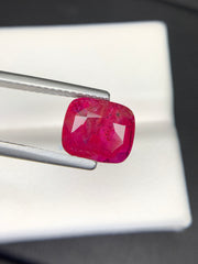 4.61 Carats Natural Cushion Shape Purplish Red Mozambique Ruby With Complete Certification