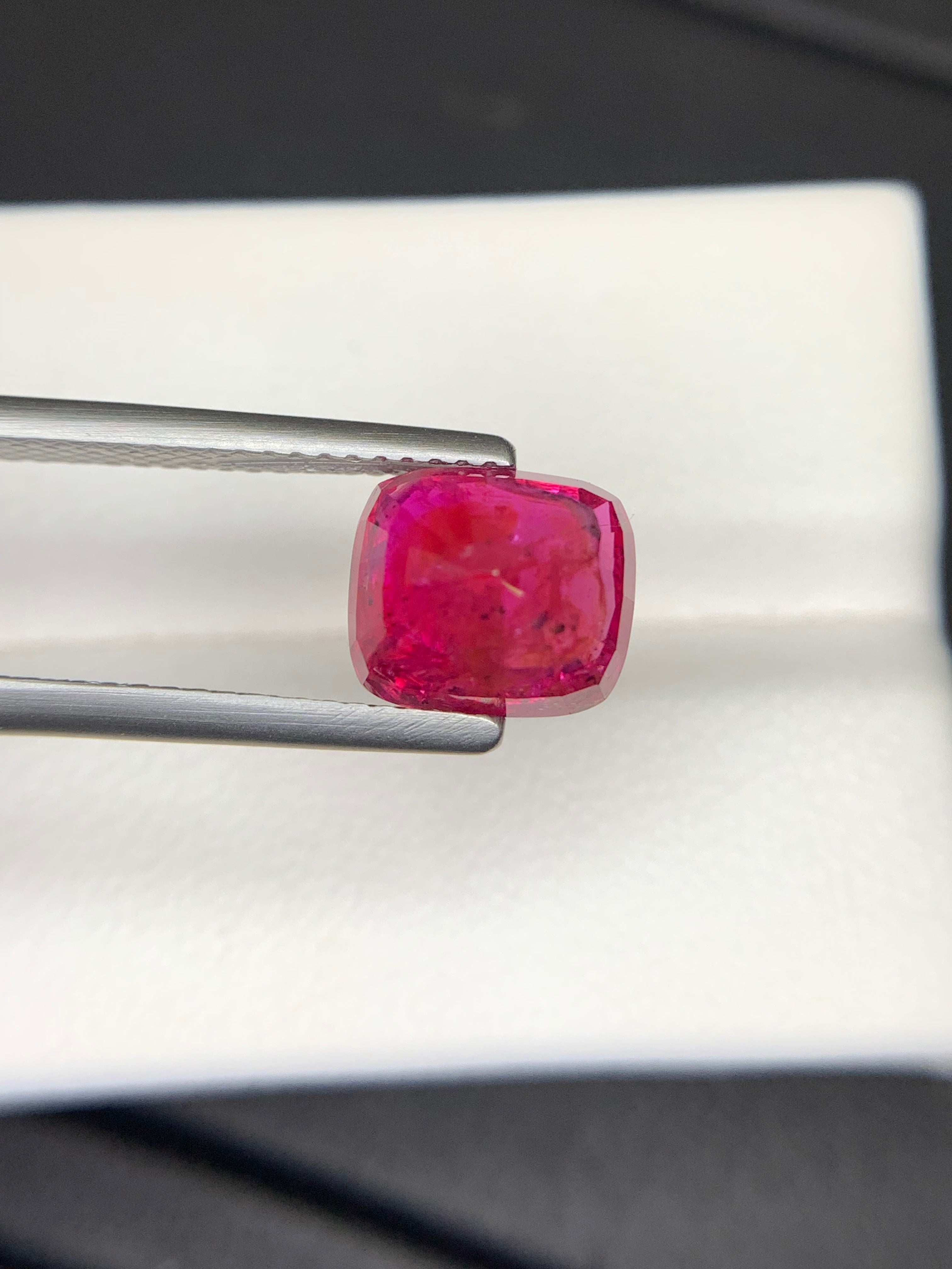 4.61 Carats Natural Cushion Shape Purplish Red Mozambique Ruby With Complete Certification