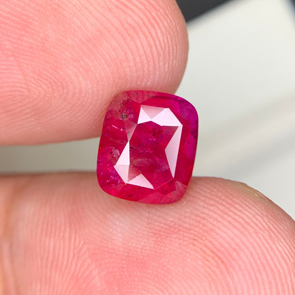 4.61 Carats Natural Cushion Shape Purplish Red Mozambique Ruby With Complete Certification