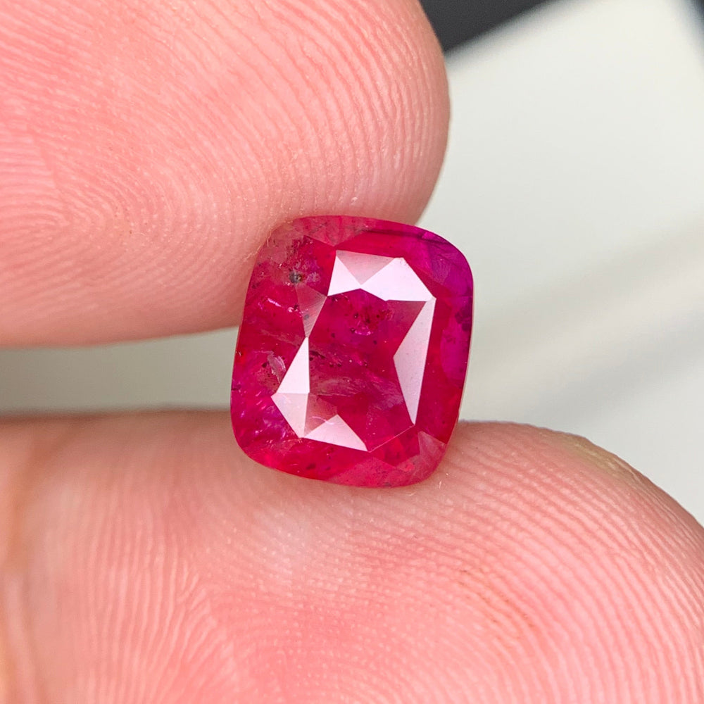 4.61 Carats Natural Cushion Shape Purplish Red Mozambique Ruby With Complete Certification