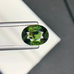 3.29 Carats Natural Green Sapphire Oval Cut Stone From Madagascar
