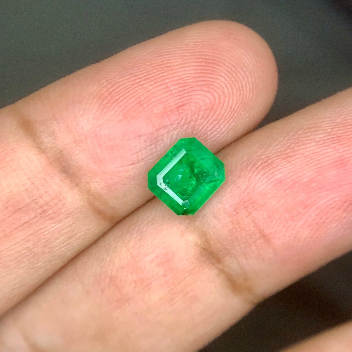 1.35 Carat Natural Swat Emerald – Emerald Cut Rich Green Pakistani Gemstone