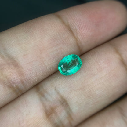 Natural Swat Emerald 1.10 Carat Oval Cut Light Green Gemstone – Certified Pakistani Emerald
