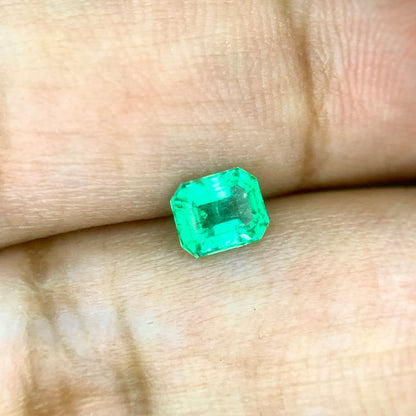 0.70 Carat Bright Panjshir Emerald – Emerald Cut Green Natural Emerald Gemstone