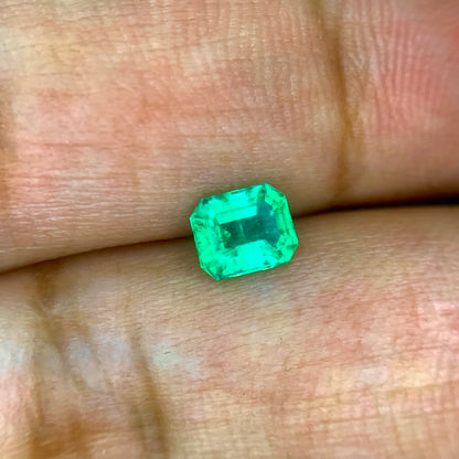 0.70 Carat Bright Panjshir Emerald – Emerald Cut Green Natural Emerald Gemstone