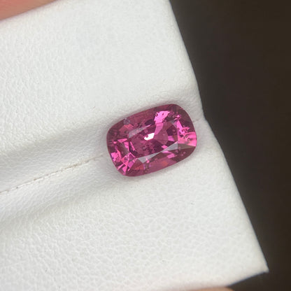 3.00 Carat Raspberry Pink Spinel – Long Cushion Cut Natural Hot Pink Spinel Gemstone