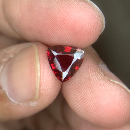 1.95 Carat Red Spinel Trillion Cut – Natural African Untreated Red Spinel Gemstone