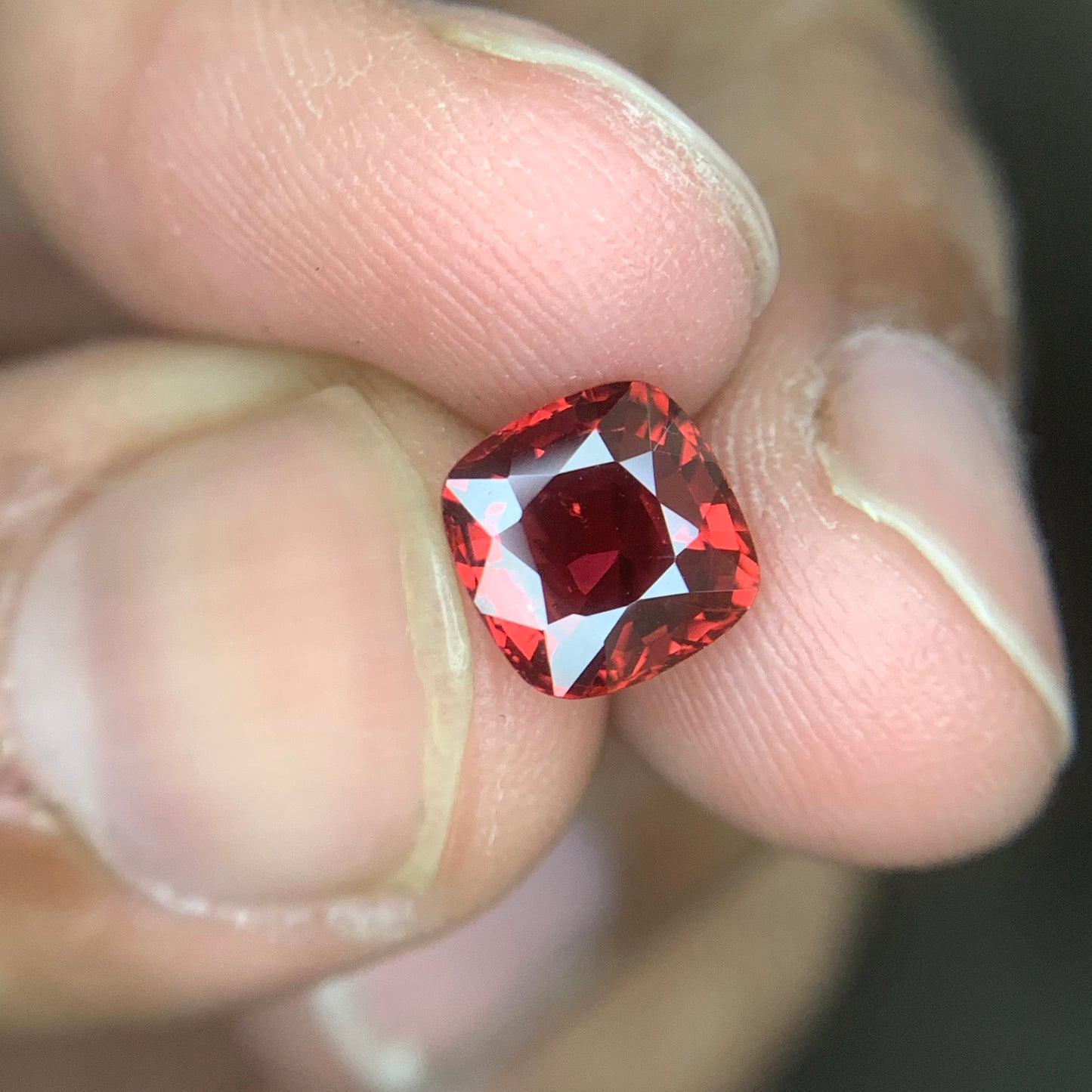 1.90 Carat Red Spinel Cushion Cut – Natural African Untreated Red Spinel Gemstone
