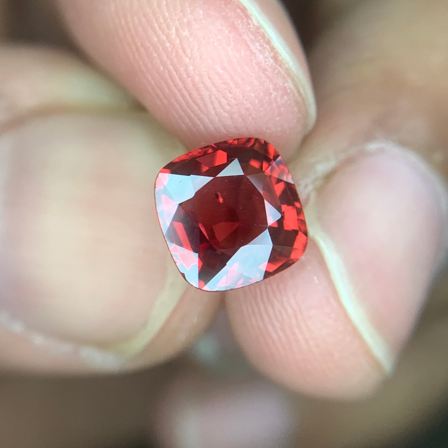 1.90 Carat Red Spinel Cushion Cut – Natural African Untreated Red Spinel Gemstone