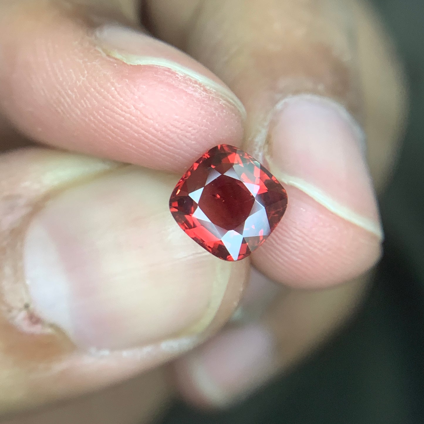 1.90 Carat Red Spinel Cushion Cut – Natural African Untreated Red Spinel Gemstone