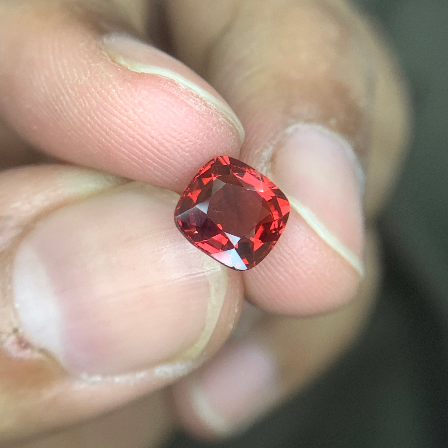 1.90 Carat Red Spinel Cushion Cut – Natural African Untreated Red Spinel Gemstone