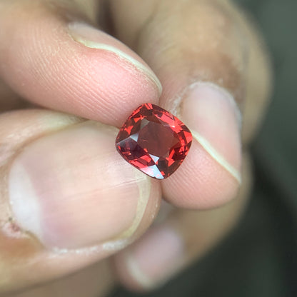 1.90 Carat Red Spinel Cushion Cut – Natural African Untreated Red Spinel Gemstone