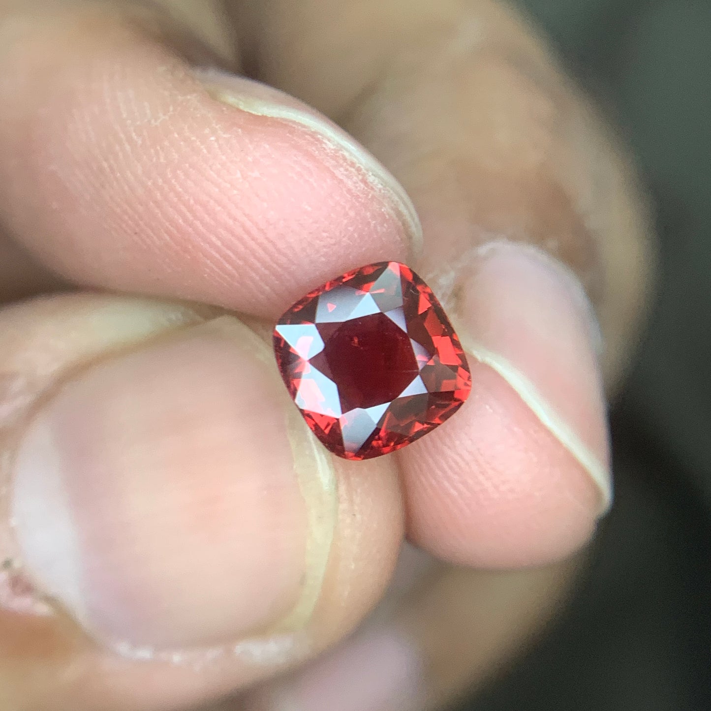 1.90 Carat Red Spinel Cushion Cut – Natural African Untreated Red Spinel Gemstone