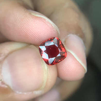 1.90 Carat Red Spinel Cushion Cut – Natural African Untreated Red Spinel Gemstone