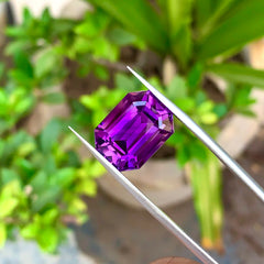 13.25 Carats Loose Amethyst Emerald Cut African Gemstone